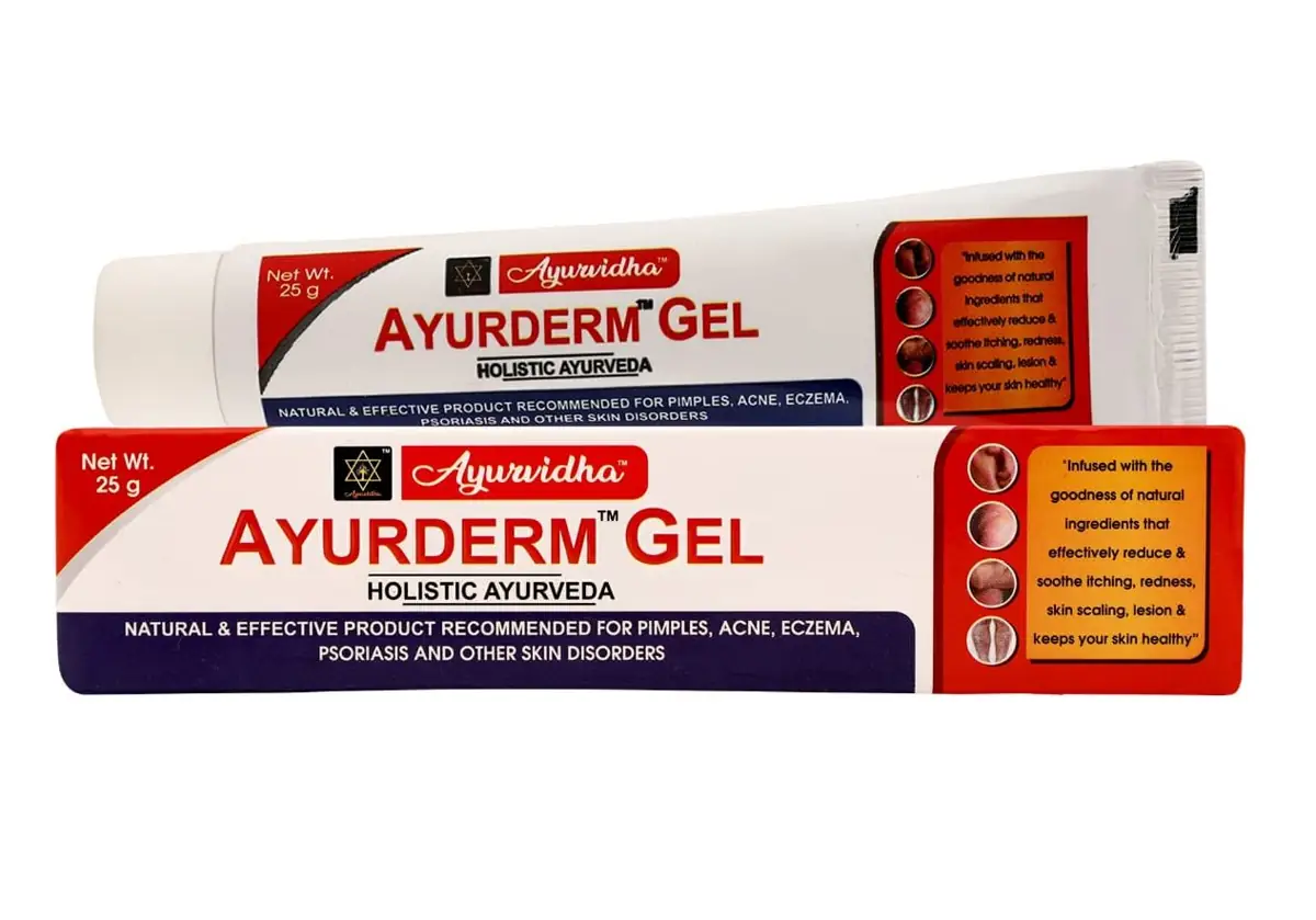 Ayurderm Gel ayurvedic cream tube for pimples, acne, eczema and psoriasis